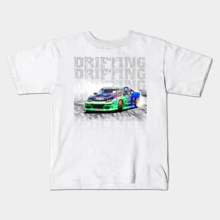 Drifting Drift Car Design Kids T-Shirt